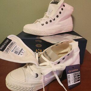 NWT & box Superga 2946 College white hightop sneakers womens size 6.5